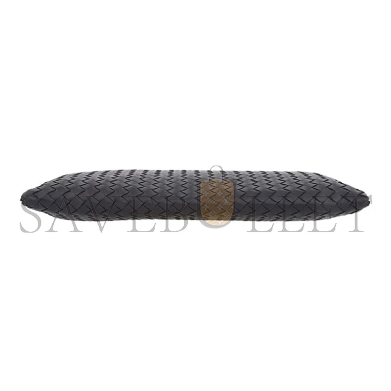 BOTTEGA VENETA WOVEN RIBBED ZIPPER LAMBSKIN ENVELOPE CLUTCH 522430V001N1000 (29*20*2cm)